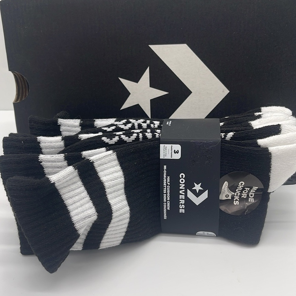 CONVERSE WMNS 3 pairs set HALF CUSHION CREW SOCKS 
NWT sizes: W4-10 - Picture 2 of 16